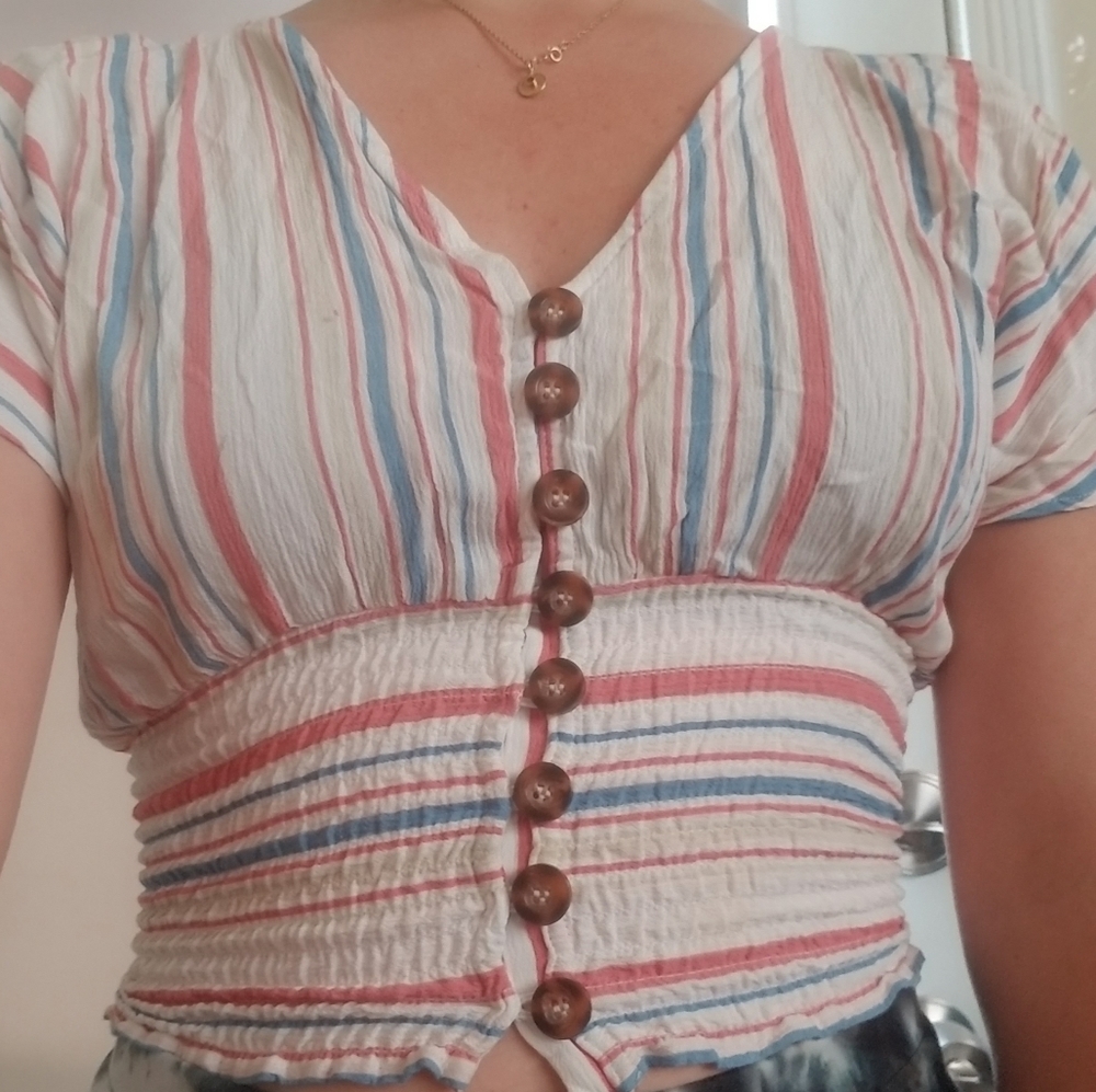 Cropped striped Abercrombie & Fitch shirt